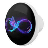 Neon Infinity Symbol mit dem leuchtenden Hummingbi Keramikknauf (Rechts)