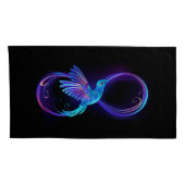 Neon Infinity Symbol mit dem leuchtenden Hummingbi Kissenbezug (Rückseite-Rechts)