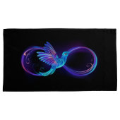 Neon Infinity Symbol mit dem leuchtenden Hummingbi Kissenbezug (Vorderseite-Rechts)