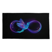 Neon Infinity Symbol mit dem leuchtenden Hummingbi Kissenbezug (Rückseite-Links)