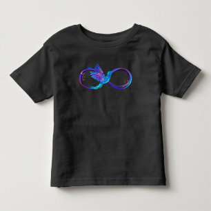 Neon Infinity Symbol mit dem leuchtenden Hummingbi Kleinkind T-shirt