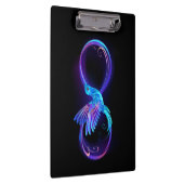 Neon Infinity Symbol mit dem leuchtenden Hummingbi Klemmbrett (Rechts)
