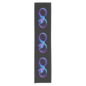 Neon Infinity Symbol mit dem leuchtenden Hummingbi Kurzer Tischläufer (Vorderseite)