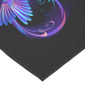 Neon Infinity Symbol mit dem leuchtenden Hummingbi Kurzer Tischläufer (Ecke)