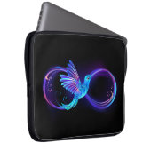 Neon Infinity Symbol mit dem leuchtenden Hummingbi Laptopschutzhülle (Vorne Rechts)