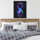 Neon Infinity Symbol mit dem leuchtenden Hummingbi Leinwanddruck (Insitu (Schlafzimmer))