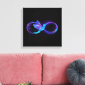 Neon Infinity Symbol mit dem leuchtenden Hummingbi Leinwanddruck (Insitu (Wohnzimmer))