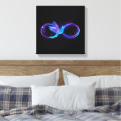 Neon Infinity Symbol mit dem leuchtenden Hummingbi Leinwanddruck (Insitu (Schlafzimmer))