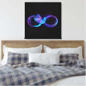 Neon Infinity Symbol mit dem leuchtenden Hummingbi Leinwanddruck (Insitu (Schlafzimmer))