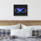 Neon Infinity Symbol mit dem leuchtenden Hummingbi Leinwanddruck (Insitu (Schlafzimmer))