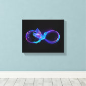 Neon Infinity Symbol mit dem leuchtenden Hummingbi Leinwanddruck (Insitu (Holzboden))