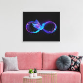 Neon Infinity Symbol mit dem leuchtenden Hummingbi Leinwanddruck (Insitu (Wohnzimmer))