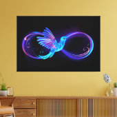 Neon Infinity Symbol mit dem leuchtenden Hummingbi Leinwanddruck (Insitu (Wohnzimmer))