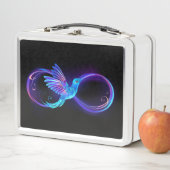 Neon Infinity Symbol mit dem leuchtenden Hummingbi Metall Brotdose (Beispiel)