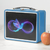 Neon Infinity Symbol mit dem leuchtenden Hummingbi Metall Brotdose (Beispiel)