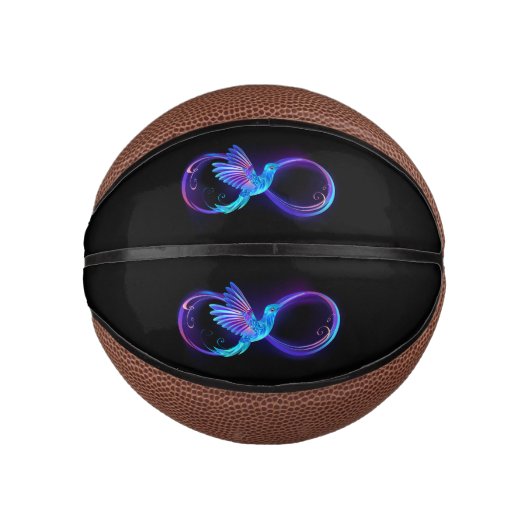 Neon Infinity Symbol mit dem leuchtenden Hummingbi Mini Basketball (Vorderseite)