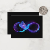 Neon Infinity Symbol mit dem leuchtenden Hummingbi Mitteilungskarte (Vorderseite/Rückseite Beispiel)