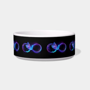 Neon Infinity Symbol mit dem leuchtenden Hummingbi Napf