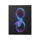 Neon Infinity Symbol mit dem leuchtenden Hummingbi Notizblock (Rotiert)