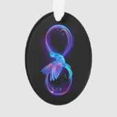 Neon Infinity Symbol mit dem leuchtenden Hummingbi Ornament (Rückseite)