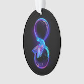 Neon Infinity Symbol mit dem leuchtenden Hummingbi Ornament (Vorderseite)