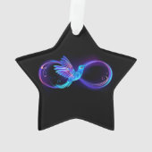 Neon Infinity Symbol mit dem leuchtenden Hummingbi Ornament (Rückseite)