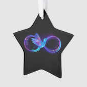 Neon Infinity Symbol mit dem leuchtenden Hummingbi Ornament (Vorderseite)