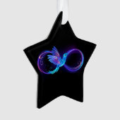 Neon Infinity Symbol mit dem leuchtenden Hummingbi Ornament (Vorderseite)