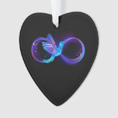Neon Infinity Symbol mit dem leuchtenden Hummingbi Ornament (Vorderseite)