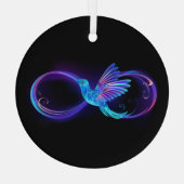 Neon Infinity Symbol mit dem leuchtenden Hummingbi Ornament Aus Glas (Rückseite)