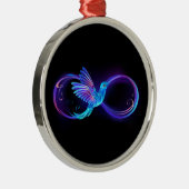 Neon Infinity Symbol mit dem leuchtenden Hummingbi Ornament Aus Metall (Rechts)