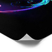 Neon Infinity Symbol mit dem leuchtenden Hummingbi Poster (Ecke)
