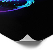 Neon Infinity Symbol mit dem leuchtenden Hummingbi Poster (Ecke)