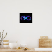 Neon Infinity Symbol mit dem leuchtenden Hummingbi Poster (Küche)