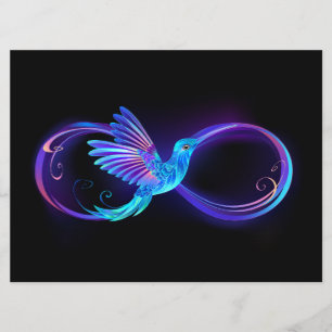 Neon Infinity Symbol mit dem leuchtenden Hummingbi Programm