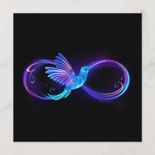 Neon Infinity Symbol mit dem leuchtenden Hummingbi Programm