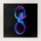 Neon Infinity Symbol mit dem leuchtenden Hummingbi Puzzle (Horizontal)