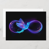 Neon Infinity Symbol mit dem leuchtenden Hummingbi Save The Date (Vorne/Hinten)
