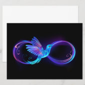 Neon Infinity Symbol mit dem leuchtenden Hummingbi Save The Date (Vorne/Hinten)