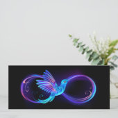 Neon Infinity Symbol mit dem leuchtenden Hummingbi Save The Date (Stehend Vorderseite)