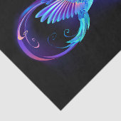 Neon Infinity Symbol mit dem leuchtenden Hummingbi Seidenpapier (Ausschnitt)