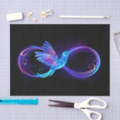 Neon Infinity Symbol mit dem leuchtenden Hummingbi Seidenpapier (Handwerk)