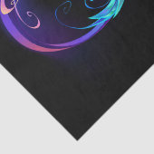 Neon Infinity Symbol mit dem leuchtenden Hummingbi Seidenpapier (Detail)