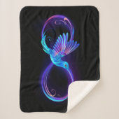 Neon Infinity Symbol mit dem leuchtenden Hummingbi Sherpadecke (Vorderseite)