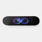 Neon Infinity Symbol mit dem leuchtenden Hummingbi Skateboard (Horizontal)
