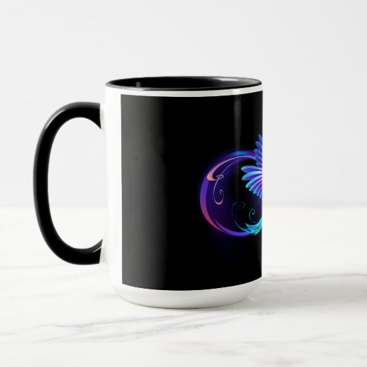 Neon Infinity Symbol mit dem leuchtenden Hummingbi Tasse (Links)
