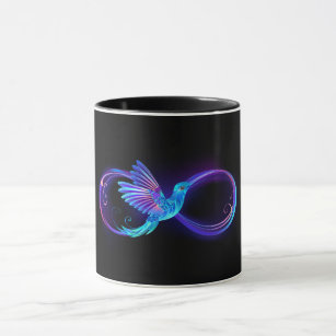 Neon Infinity Symbol mit dem leuchtenden Hummingbi Tasse