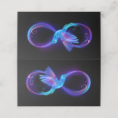 Neon Infinity Symbol mit dem leuchtenden Hummingbi Terminkarte (Außenseite Aufgefaltet)