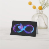 Neon Infinity Symbol mit dem leuchtenden Hummingbi Terminkarte (Rückseite)