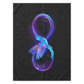 Neon Infinity Symbol mit dem leuchtenden Hummingbi Tischdecke (Vorderseite)